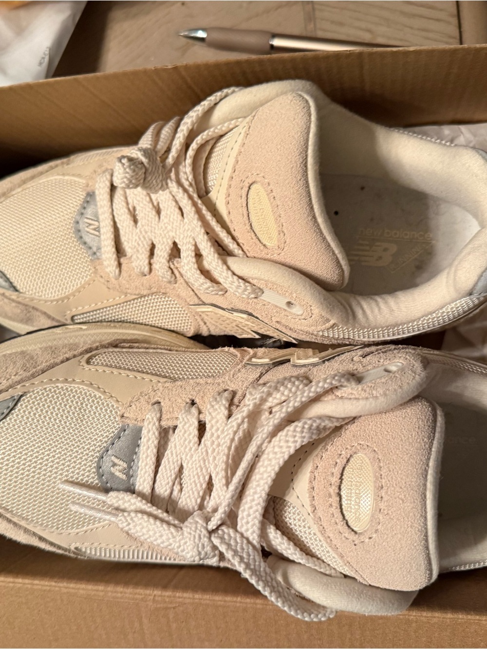 New Balance Kids Cream/Tan Casual Sneakers